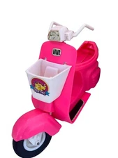 1978 Barbie StarCycle Scooter Moped Motorcycle Barbie Basket 2149 White Pink 70s