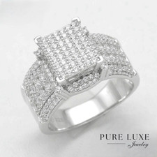 Women's 925 Sterling Silver.Cubic zirconia Eternity Rings 6 7 8 9 10 BOX
