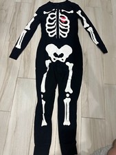 BOYS 1 PIECE old navy HALLOWEEN PAJAMAS stretch skeleton outfit PANTS sz 12