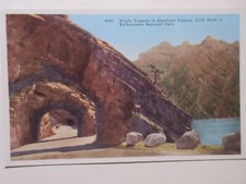 Vintage Postcard Triple Tunnels Shoshone Canyon Cody Road Yellowstone Nat Park