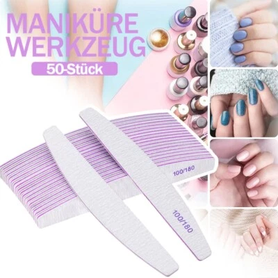 MARKENLOS 50X Lima per Unghie Professionale 100/180 Lima per Unghie a Ventaglio Manicure Doppio Lato