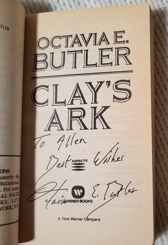 Octavia Butler "Clay's Ark" 1st Warner printing, signed & inscribed. Beautiful! - Picture 3 of 4