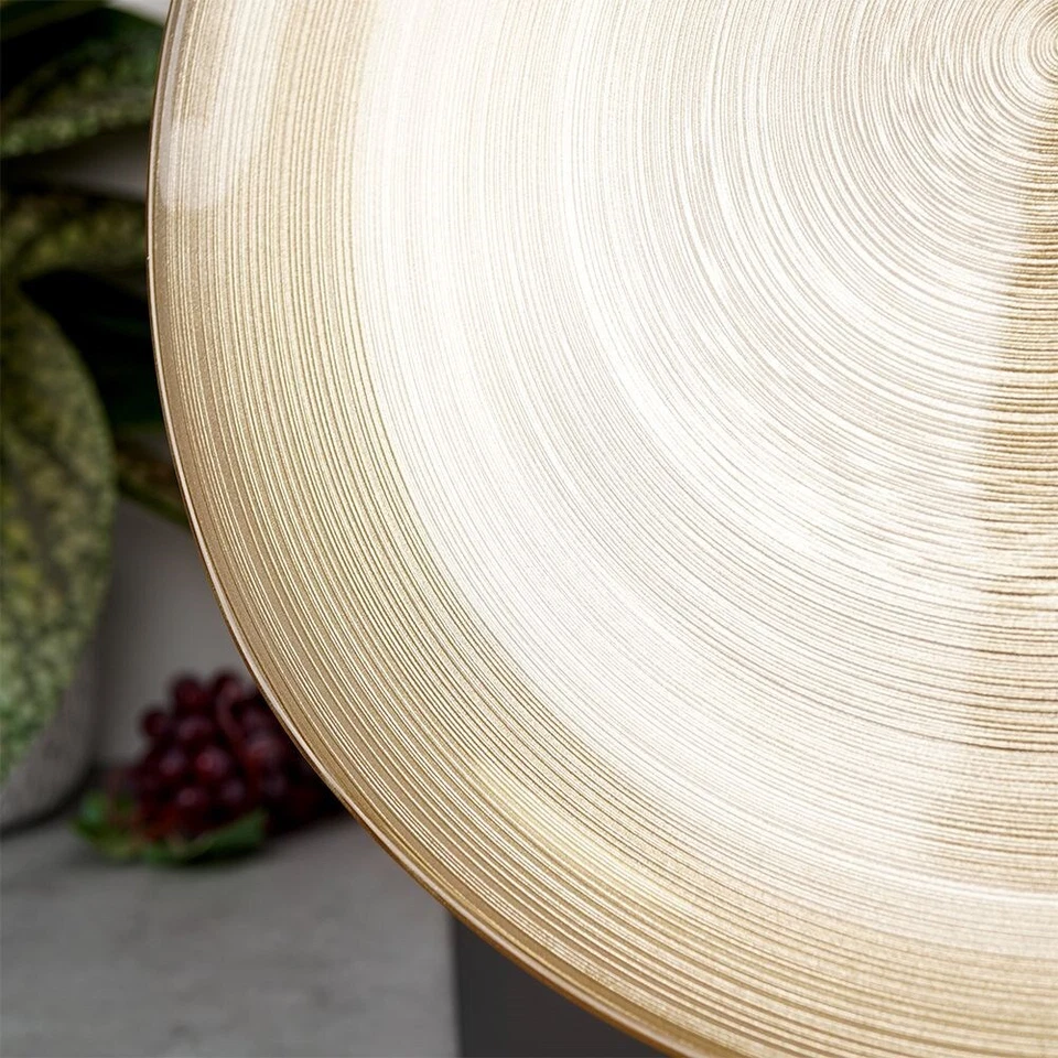 Teller Speiseteller Teller Essteller flach aus Glas Gold 21 cm - Bild 4 von 4