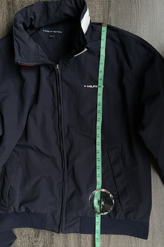 Tommy Hilfiger Size Large Windbreaker Jacket Hidden Hood - Picture 10 of 14