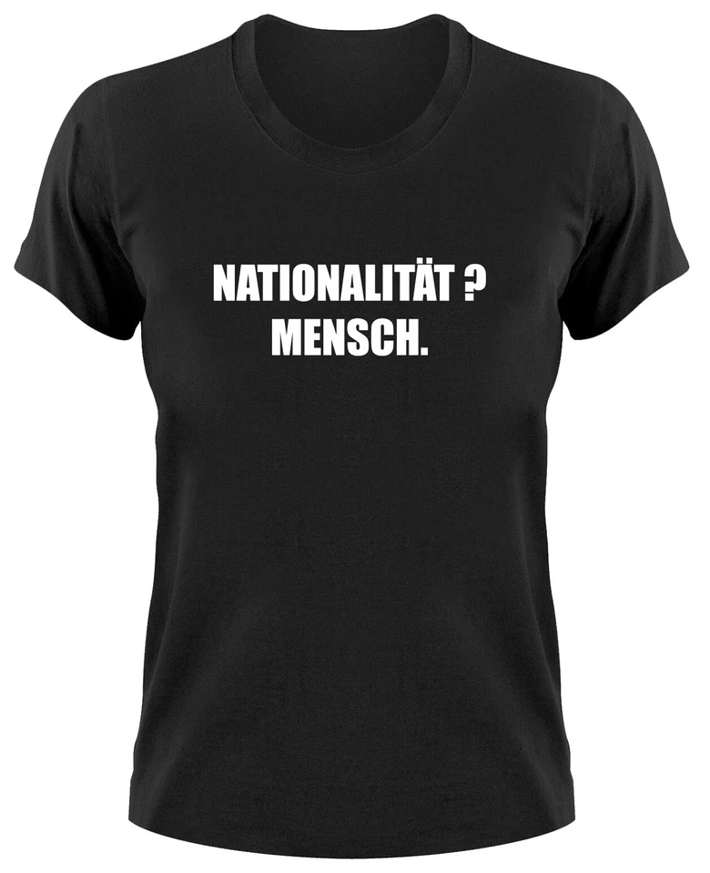 Nationalität Mensch Damen T-Shirt Kein Mensch ist illegal Gegen Rassismus Nazis - Bild 1 von 1