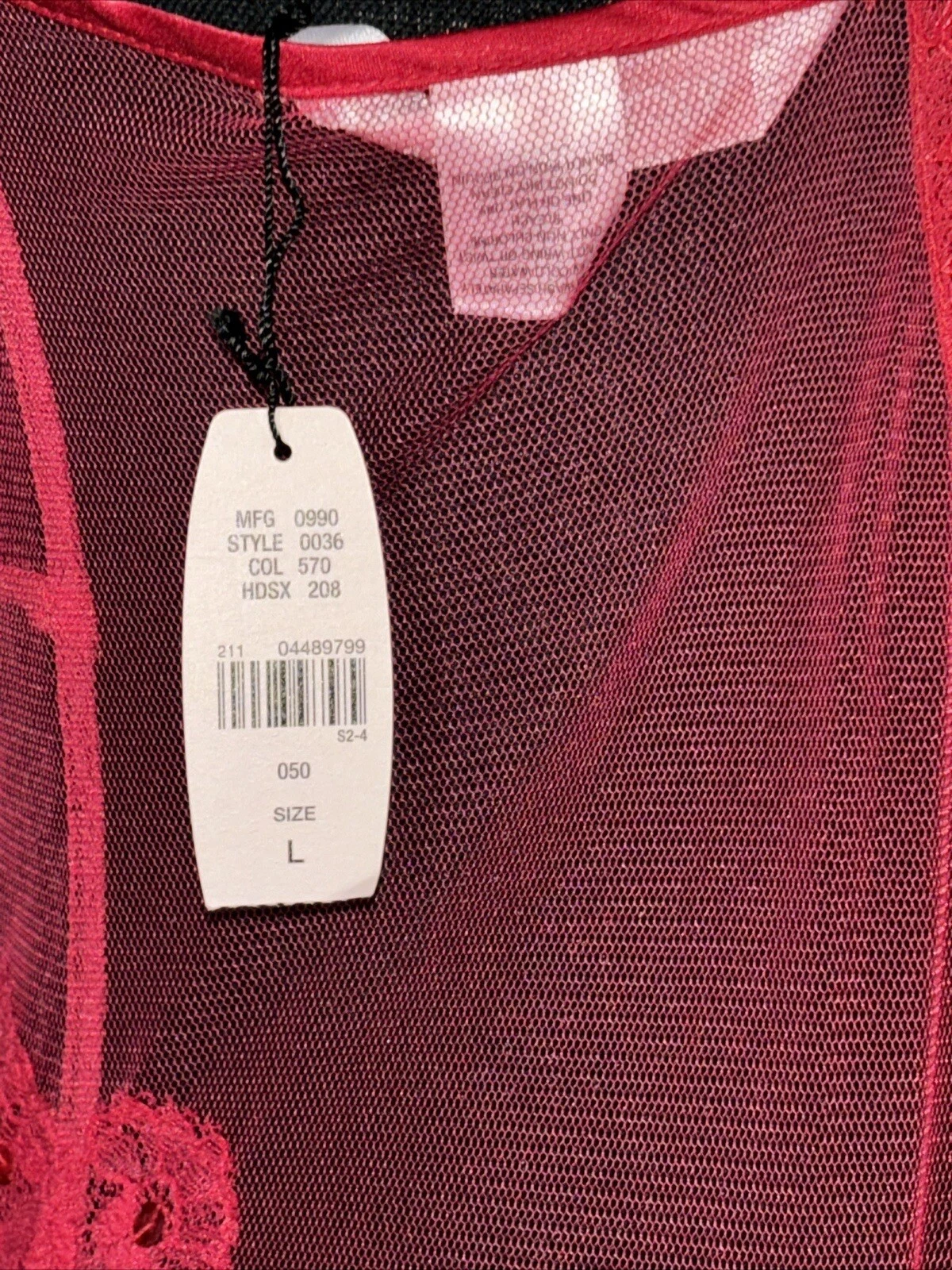 VALENTINO Abito slip vintage anni '90 Y2K Victoria's Secret lungo rosso raso pizzo senza schienale trasparente