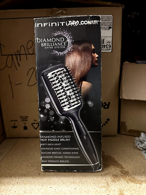 Conair BC7N Infiniti PRO Diamond Brilliance Hot Paddle Brush Black  DAMAGED BOX