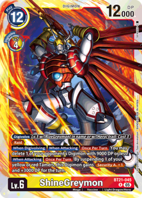 ShineGreymon BT21-045 Rare NM World Convergence Digimon TCG | eBay