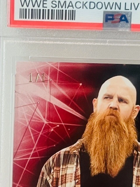 Erick Rowan Rabbit Auto 2020 Topps TRUE 1/1 PSA 9 WWE Wyatt Sicks Autograph Red - Image 2 of 3