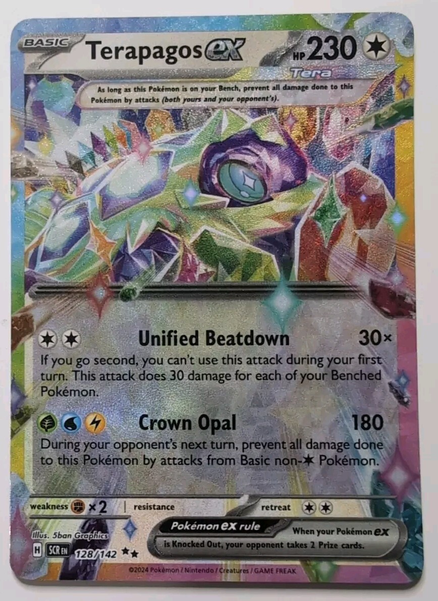 Terapagos Ex 128/142 SV07 Stellar Crown Double Rare Pokémon NM