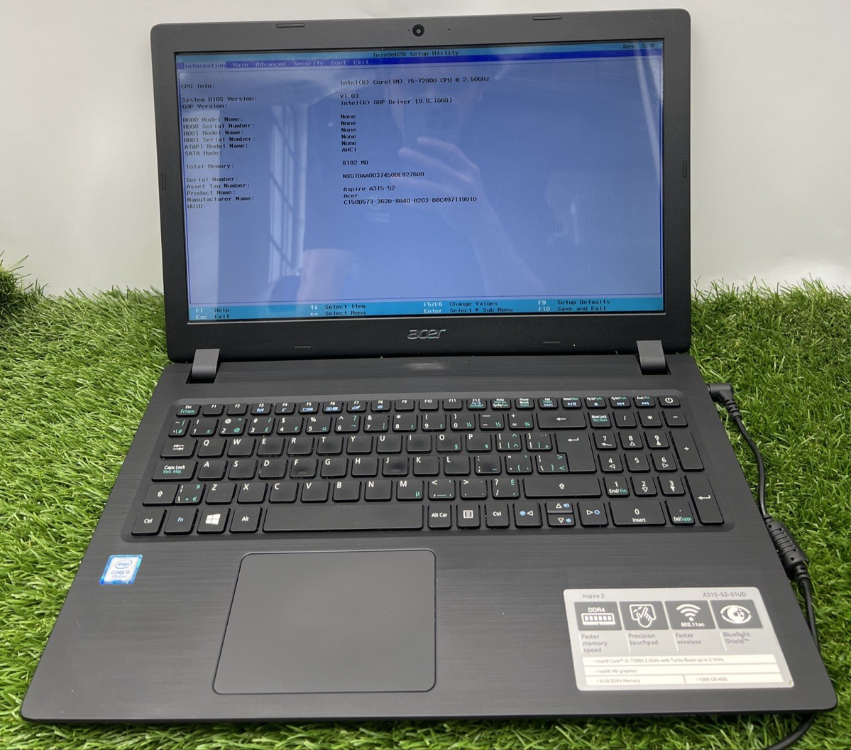 Acer Aspire A315-52 15.6 HD Laptop Intel i5-7200U 2.5GHz 8GB RAM No SSD Used-image