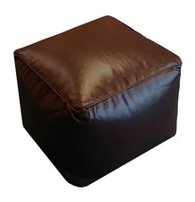 POGGIAPIEDI A CUBO PIENO DI FAGIOLI / POUFFE / BEANBAG in finta pelle poggiapiedi bambini