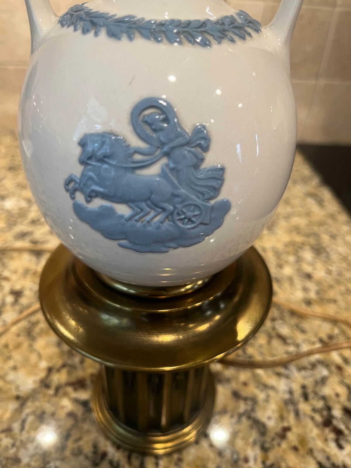 Vintage Wedgewood and Brass Table Lamp eBay