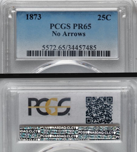 1873 PCGS PR65 $52,000 for MS62 ✅ Closed 3 ✅ Beautiful Original Seated Quarter - Picture 2 of 6