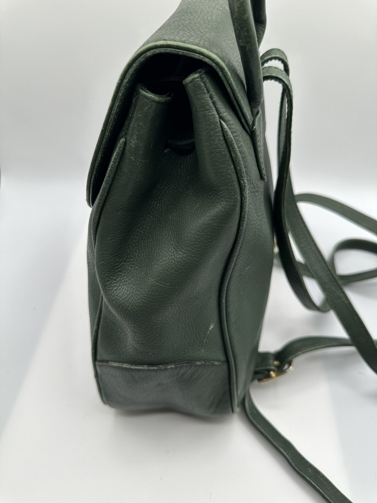 Unbranded Green Leather Drawstring Backpack Handb… - image 3