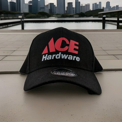 #ad Vintage Ace Hardware Black Baseball Hat Retro Cap Canvas New Sealed Adjustable $54.99