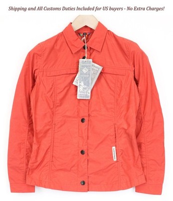 TUCANO URBANO Demetra Women's Jacket IT38 Red Washed Cotton Moto Windbreaker j27