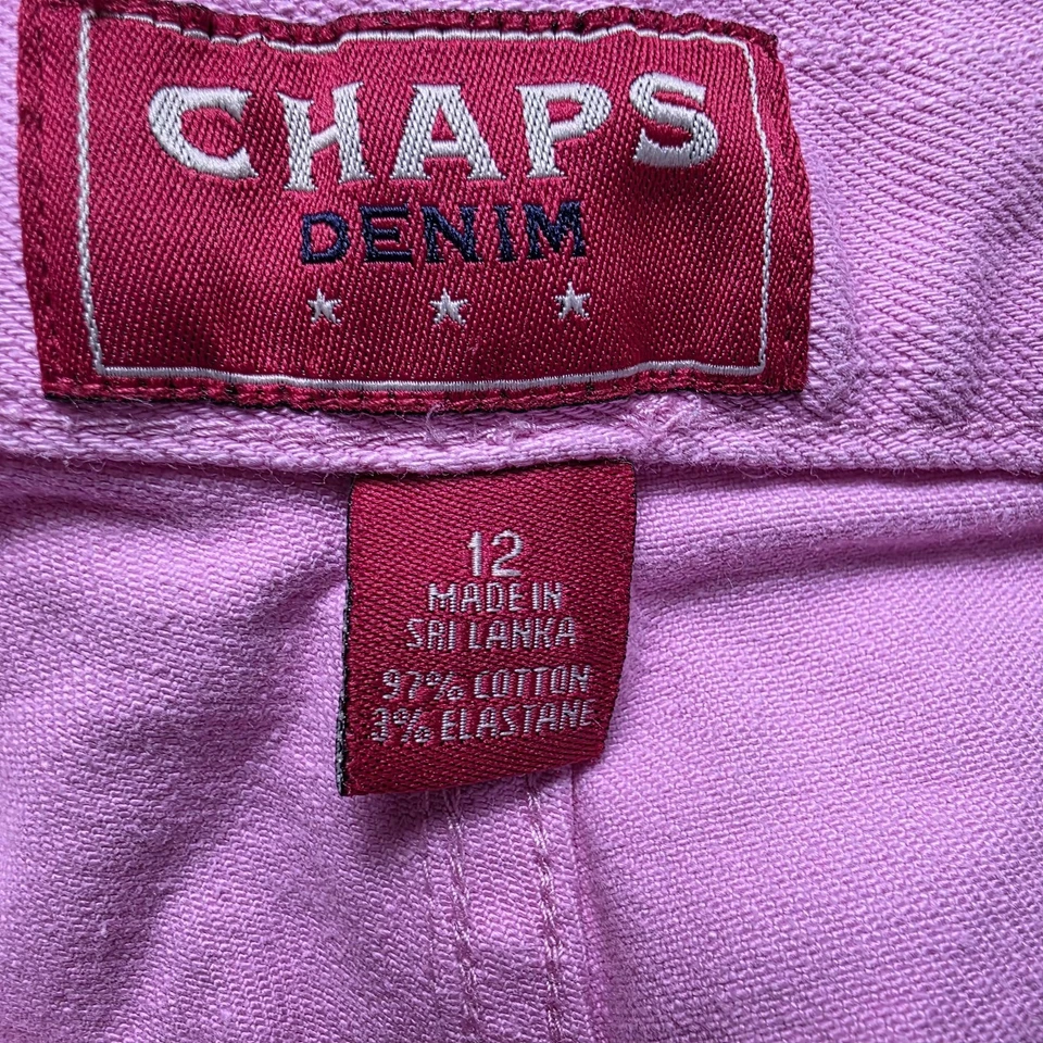 Chaps Ralph Lauren Women's Sz 12 Pink Denim Pants - Image 4 of 4