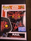 Sam Witwer Signed  Maul Star Wars Maul Shadow Lord 831 Funko Pop Exclusive