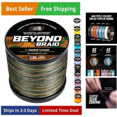 Braided Fishing Line -Super Strong - Abrasion Resistant - No Stretch -Blue Ca...