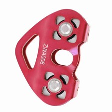 Red 30KN Dual Pulley Zip Line Rescue Cable Trolley Outdoor Rock Climbing DP