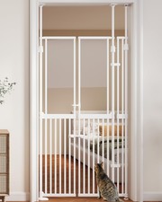 74.8"-90.5" Extra Tall Cat Gate, 33.8"-38.2" Width Pet Gate with Auto-Close D...