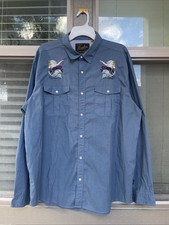 RARE Howler Bros Gaucho Snapshirt XLARGE Poseidon Blue Long 10 Yr Anniversary