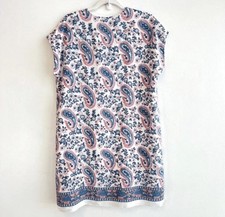 Madewell Women’s XS 100% Silk Tunic T-Shirt Dress Knee Length Midi V Neck