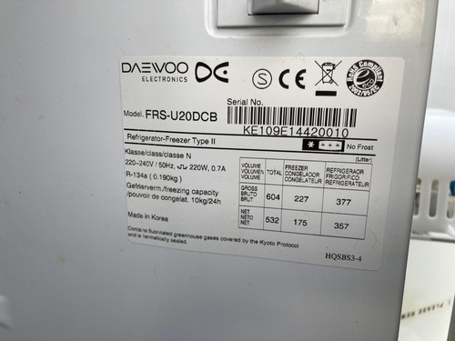 DAEWOO FRS-U20DCB AMERIKANISCHER THERMOSTAT KÜHL-GEFRIERKOMBINATION