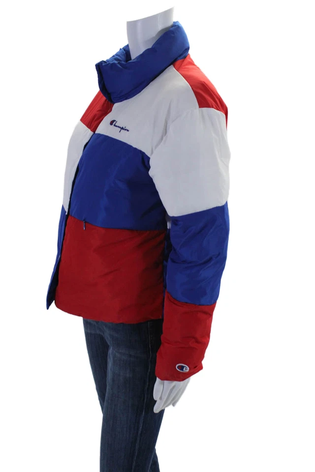 Champion Womens Multicolor Surf The Web Color Block Mock Neck Jacket Size XS - Image 2 of 4