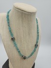 Vintage SI 925 India Light Blue Stone and Silver NECKLACE Rock Type Estate Sale — photo 2