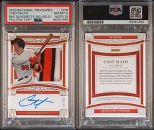 COBY MAYO NATIONAL TREASURES TRUE RC AUTO! 2023 10/49 DBL GRADED PSA 8~10. POP 1