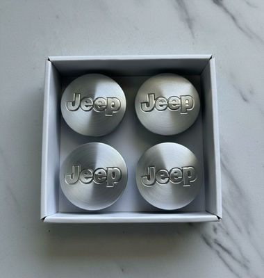 #ad #ad Set of 4 Jeep 55mm 2.16quot; Brushed Silver Wheel Center Caps Fits 2002–2011 Model $22.99