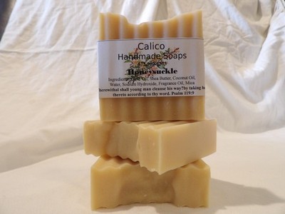 Honeysuckle Handmade Lye Soaps- Sold by a soap maker- for normal to dry skin