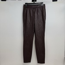 NWT BOSS Hugo Boss Womens Taslima Faux Leather Tapered Pants Size 4