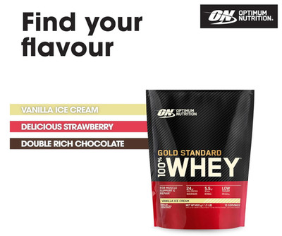 Optimum Nutrition Whey Protein Pulver 480g Muskelregeneration verschiedene Geschmacksrichtungen