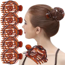 RC ROCHE 6 Pcs Hair Bun Maker Clip for Women Updo Holder Ballet French Claws ...