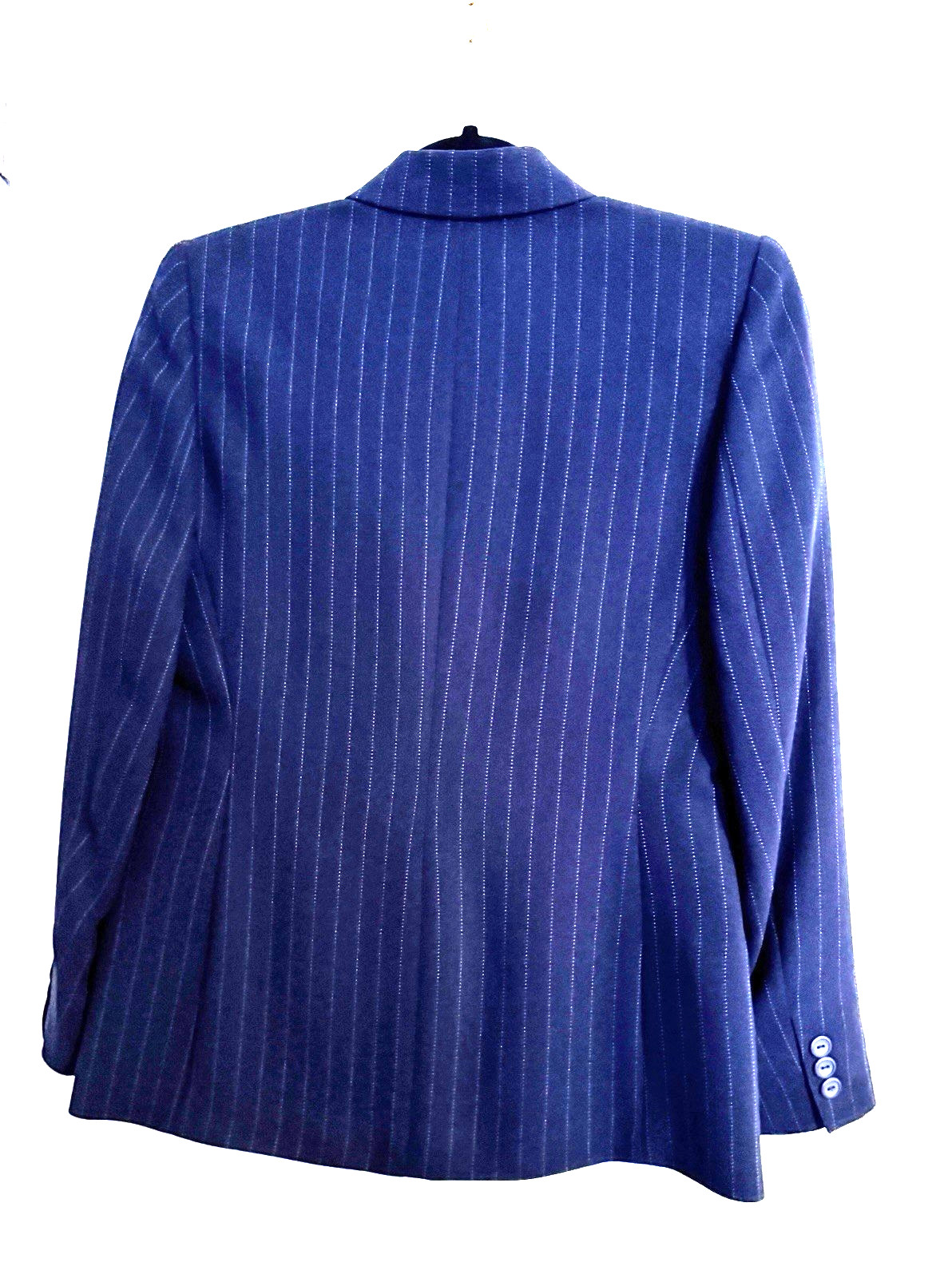 Charter Club Petite Women’s Blazer 8P Navy Blue Jacket Striped One Button image 3