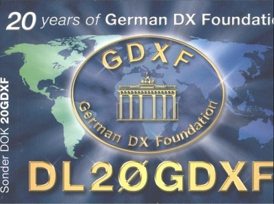 Amateurfunk QSL/QSO DL2ØGDXF G3YEU Deutschland 2016 20 Jahre GDXF 20m CW