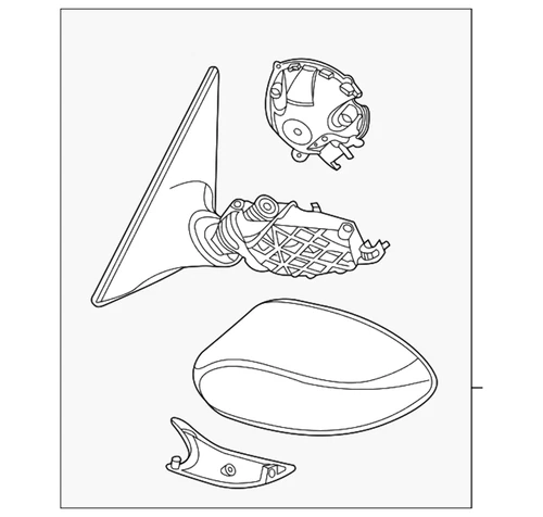 New Genuine BMW Exterior Mirror No Lens He (2003-2007) OE 51167189727