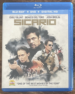 Sicario Blu-ray DVD 2-Disc Movie Set Benicio Del Toro Emily Blunt F1851