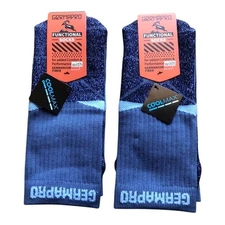 2 Men’s Moisture Wicking Crew Compression Socks Germanium Infused Coolmax Fiber