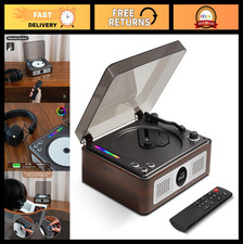 Portable Bluetooth CD Player - Retro Desktop Music Player with Dual HiFi Speaker