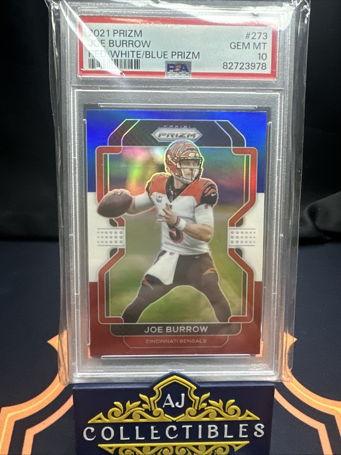 2021 Joe Burrow Prizm PSA 10 Red/White/Blue Gem Mint #273