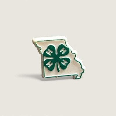 Vintage Missouri 4-H State Pin Green Clover Agriculture Youth Program