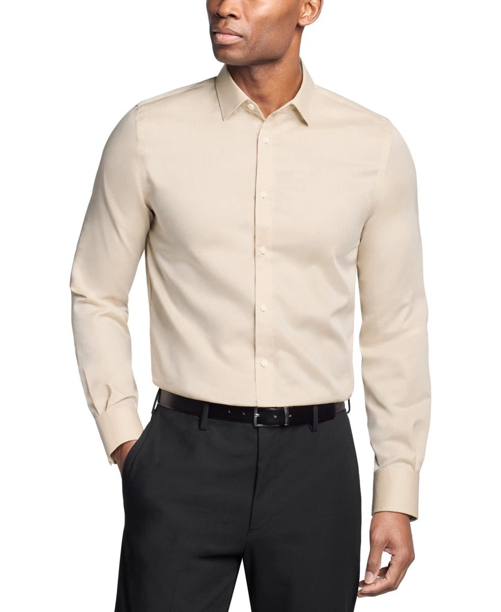 Linen Brown Slim Dress Shirts for Men for sale | eBay