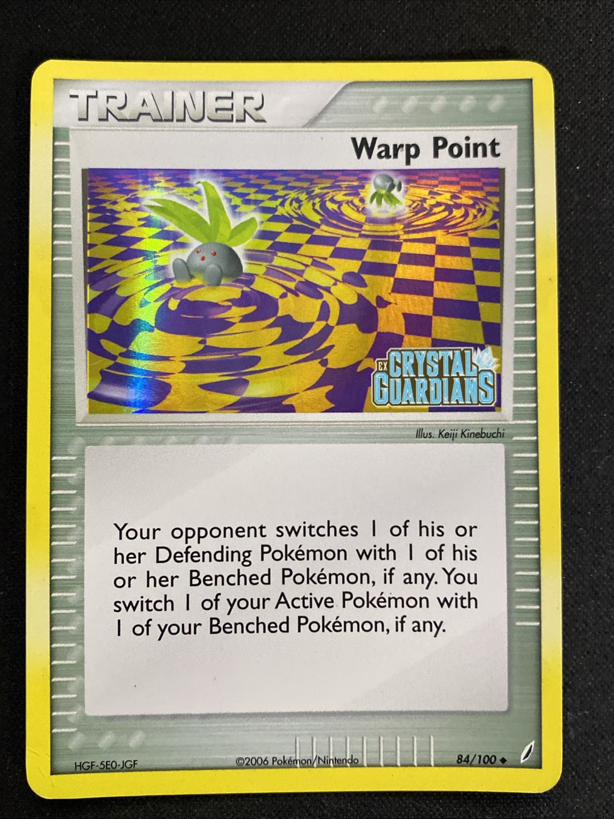 Pokemon Warp Point 84/100 Crystal Guardians Reverse Holo Stamped