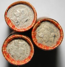 3 Cent Nickel On One End ~ Wheat Penny Lincoln Cents ~ Estate Coins ~ ONE ROLL