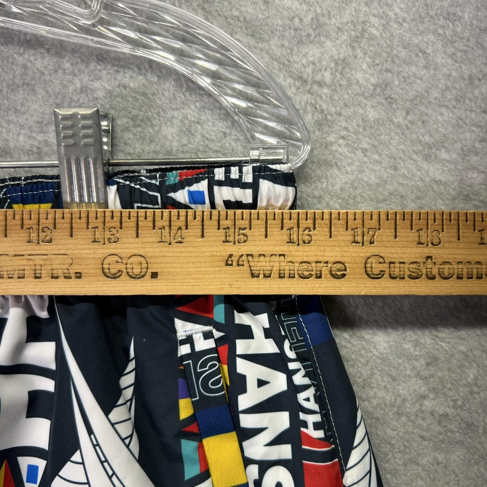 Helly Hansen Newport Swim Trunks Mens Large Navy Burgee Sailing Nautical - Image 4 of 4