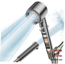Filtered Shower Head with Handheld, High Pressure Water Flow and Multiple Gray